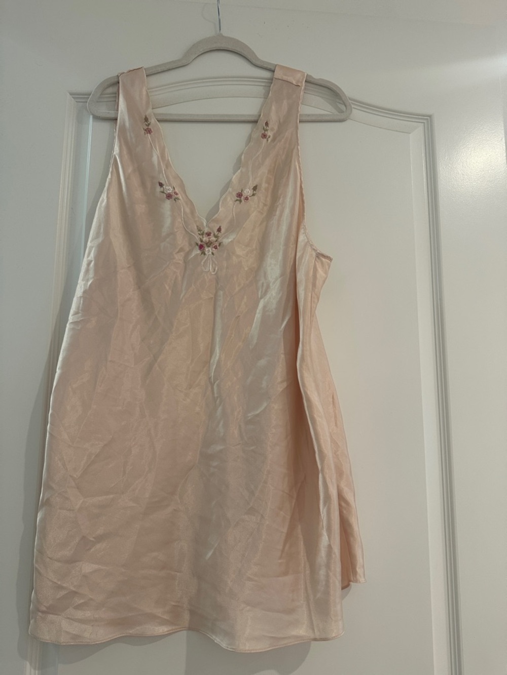 Gilligan & O'Malley Peach Embroidered Satin Slip